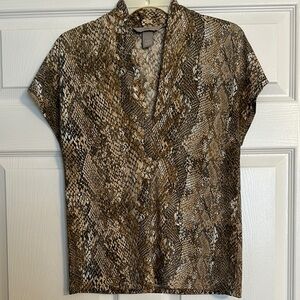 Snake Print Short Sleeve Top